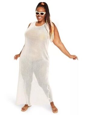 Fe Noel × Target Women's Crochet CoverUp Dress - Cream, Size Large
